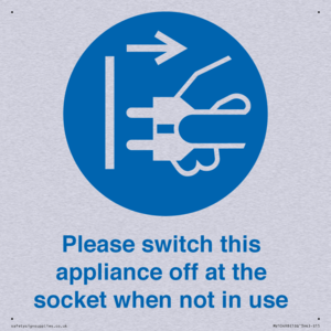 Please switch this appliance off at the socket when not in use
